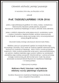 Tadeusz łapiński i jego małżonka zginęli w domu w miejscowości zajezierce w gminie zabłudów na podlasiu. Tadeusz Lapinski Noted Graphic Artist Dies