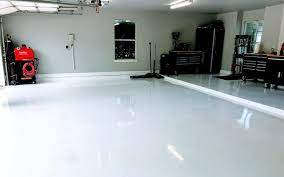 This Diy Installed White Epoxy Coating By Armorpoxy Is Stunning Garage Floor Epoxy Garage Floor Garage Floor Coatings