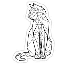 Artwork Tumblr Wall Art Aesthetic Printable Black And White Stickers Geometric Cat Sticker By Freddie O Brion In 2020 Geometric Cat Cat Stickers Geometric Tattoo