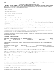Benjamin martin is a war veteran who wants to dedicate himself to his family. The Patriot Guided Viewing Worksheet Doc