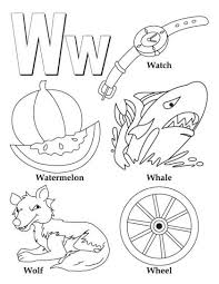 Draw a line to the matching w word coloring page. Pin By Nashie Lle On Preschool Alphabet Coloring Pages Letter A Coloring Pages Book Letters