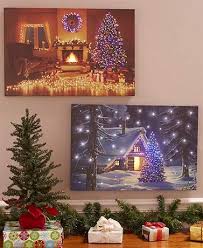 Fiber optic christmas decorations indoor windows. Fiber Optic Holiday Canvas Wall Art Holiday Canvas Wall Canvas Canvas Wall Art