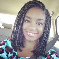 Short Colored Box Braids Natural Protective Style Short Box Braids Short Box Braids Hairstyles Box Braids Hairstyles