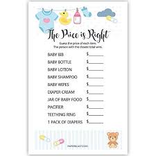 With the products on display, guests fill out their cards and overal total. Price Is Right Baby Shower Edition Pregnancy Test Kit