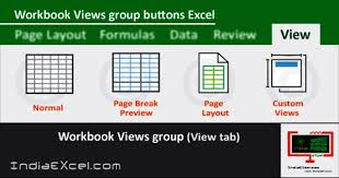 Workbook Views Group Buttons Of View Tab Ribbon Ms Excel Http Indiaexcel Com Workbook Views Group Ms Excel Workbook Excel Learning Microsoft