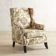 Alec Tan Floral Chair Living Room Chairs Comfy Leather Chair Floral Chair