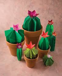 Draw a cactus onto a piece of green paper, and cut out the shape with sharp scissors. Make Your Own Origami Cactus Garden Phoenix Home Garden