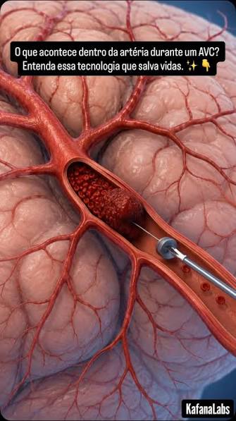 É assim que a medicina desobstrui uma artéria no cérebro! Você sabia que isso pode ser evitado? 🧠🩸👇, ⠀, O que você está vendo nesta incrível animação 3D é uma Trombectomia Cerebral. Trata-se de um ...