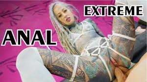 Extreme TATTOO DAP action - Two big dicks in one ASS - anal gapes, squirt,  ATM, prolapse, facial cu