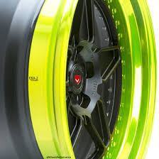 Black And Neon Green Rims Vossen Forged Era 2 Custom Wheels Finished In Satin Black And Polished Limelight Wheels Are Available Wheelsperformance 1 Custom Wheels Rims For Cars Vossen