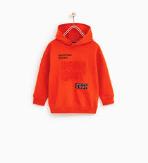 Sporty Hoodie With Raised Slogan Kapuzenpullover Kind Mode Kindermode