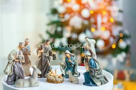 Download the perfect manger pictures. Christmas Manger Scene With Figurines Including Jesus Mary Joseph Sheep And Wise Men Focus On Mother Backgrounds Textures Indivstock