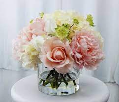 Floroom artificial flowers 25pcs real looking blush foam fake roses with stems for diy wedding bouquets bridal shower centerpieces party decorations 4.8 out of 5 stars 7,212 $12.99 $ 12. Silk Floral Arrangement Real Touch Pink Blush Cream Etsy Small Flower Arrangements Faux Flower Arrangements Floral Arrangements
