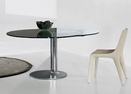 Bonaldo Plinto Round Extending Dining Table Glass Round Dining Table Extendable Glass Dining Table Contemporary Dining Table