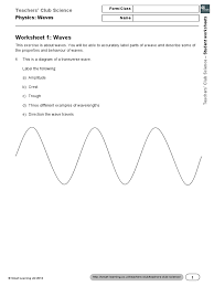 Physics Waves Worksheet Periodic Phenomena Waves