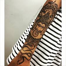 He is widely revered as the remover of obstacles, the patron of arts and sciences and the deva of intellect and wisdom. Art By Shantall Alam Ganesha Sleeve Original Design Henna