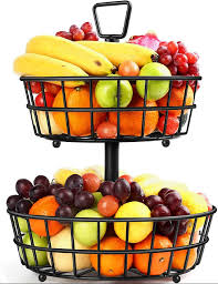 Maybe you would like to learn more about one of these? Prep Savour 2 Tier Fruit Basket Metal Fruit Bowl Bread Baskets Detachable Fruit Holder Produce Basket Large Fruit Stand Organizer Kitchen Storage Baskets For Fruits Breads Vegetables Snacks Wayfair