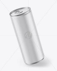 Metallic Drink Can W Matte Finish Mockup In Can Mockups On Yellow Images Object Mockups