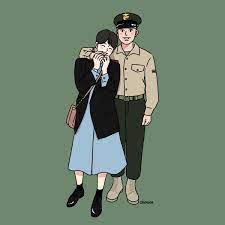  Sinana Pasangan Animasi Pernikahan Militer Kartun