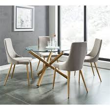 Get set for glass dining table at argos. Worldwide Homefurnishings Inc Worldwide Homefurnishings Contemporary Dining Set With Glass Table Gold Legs Silver Gray 5 Pcs Rona