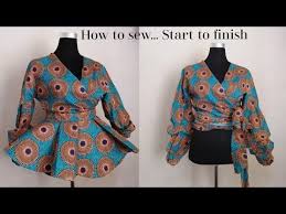 How I Sew A Wrap Shirt Blouse Without A Pattern Youtube Wrap Blouse Pattern Wrap Shirt Wrap Skirt Pattern