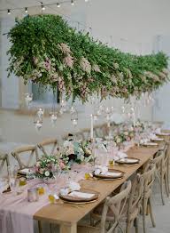 Love Is In The Air Hanging Floral Installation Ideas For The Wedding Green Wedding Shoes Bohemian Wedding Decorations Wedding Table Settings Wedding Table Designs