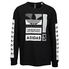 Adidas Black And White T Shirt Mens Adidas Originals Graphic Long Sleeve T Shirt Men 39 S At Champs Sports Mens Sweatshirts Hoodie Addidas Shirts Mens Tshirts