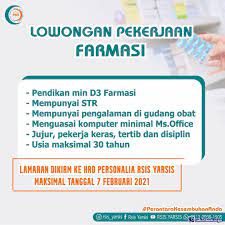 / sma/sederajat memiliki semangat tinggi untuk survive & pekerja keras memiliki pengalaman lebih diutamakan mampu bekerja secara individu ataupun team penempatan solo benefit : Lowongan Kerja Rsis Yarsis Februari 2021