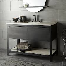 Mariana double sink vanity in white with makeup table. Native Trails 48 Inch Width Solace Bathroom Vanity Without Top Midnight Oak With Ash Shelf Vno488 A Keats Castle