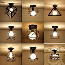 Find More Ceiling Lights Information About Vintage Ceiling Lights Iron Black Ceiling Lamp Retro Cage L Vintage Ceiling Lights Ceiling Lamp Black Ceiling Lights