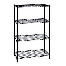 Hdx 4 Shelf 54 In H X 36 In W X 14 In D Wire Unit In Black 21436bps At The Home Depot Mobile Wire Shelving Units Metal Shelving Units Wire Shelving