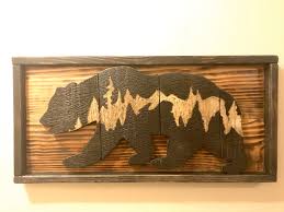 Reclaimed Wood Bear Wall Hanging Bear Decor Bear Art Etsy Bear Decor Wall Hanging Boy Room Wall Decor