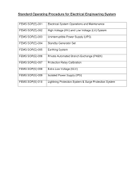 Transfer of certificate of registration. Standard Operating Procedure For Electrical Engineering System