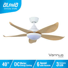 It is ul damp rated for use under a covered porch or patio roof. Alpha Vannus Luna Led 5b 40 Inch Dc Motor Ceiling Fan With 5 Blades 6 Speed Remote Exclude Installation Lazada Singapore