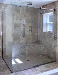 Custom Ruby Slider Shower System With Brushed Nickel Hardware Http Prlglass Com Prlsdslider A Sandblasted Glass Design Shower Systems Frameless Shower Doors
