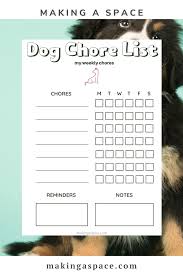 I think kids need to do them. Dog Responsibility Chart Printable Making A Space