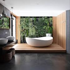The Concept Of An Artistic Background To The Freestanding Tub Is Appealing Could Do With Ti In 2020 Bathroom Decor Luxury Fall Interior Decor Bathroom Interior Design