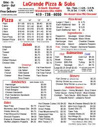 Online Menu Of La Grande Pizza Wapakoneta Oh