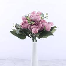 Spruce up your home with a range of cheap artificial flowers and plants as well as vases to put them in. 30cm Rose Pink Silk Peony Artificial Flowers Bouquet 5 Big Head And 4 Bud Cheap Flowers For Home Wedding Decoration Indoor Buy Artificial Flower Wedding Decoration Flower Product On Alibaba Com