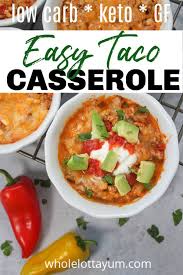 I've tried to come up with some ideas to use up the turkey that take the boring out of thanksgiving leftovers. Easy Taco Casserole Keto Mexican Caserole Whole Lotta Yum