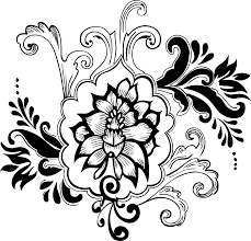 Black And White Vector Art Flowers Free Floral Decorative Pack 4 Png 2450 2348 Floral Vector Free Free Clip Art Floral Vector Png