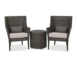 Tafton natural fabric tufted club chair and ottoman set. Three Piece Patio Chair And Ottoman Set In Dark Gray Mathis Brothers Furniture