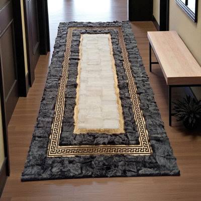 Wayfair Geometric Pattern Faux Fur Area Rug
