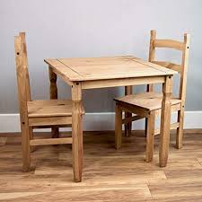 2 Seater Dining Set Table And 2 Chairs Solid Pine Wood Rustic Wax Finish Pine Dining Chairs Dining Furniture Sets Wooden Dining Tables