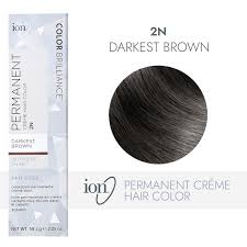 Apply to dry unwashed hair. Ion 2n Darkest Brown Permanent Creme Hair Color By Color Brilliance Permanent Hair Color Sally Beauty