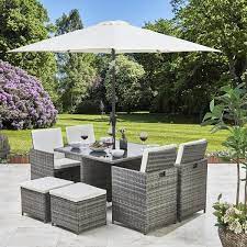 Weatherproof & uv light resistant rattan material. Vorbestellung Auf Lager 24 26 Juli 8 Sitzer Rattan Wurfel Ess Set Mit Sonnenschirm Garden Furniture Sets Rattan Garden Furniture Outdoor Garden Furniture