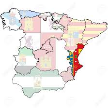 Valencia es la tercera ciudad más grande de españa. Valencia Region On Administration Map Of Regions Of Spain With Stock Photo Picture And Royalty Free Image Image 16551320