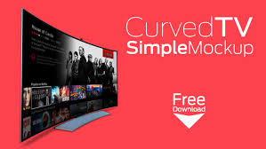 Tv mockup featuring a flat screen with a bicolor background. 270 Best Tv Mockup Templates Graphic Design Resources