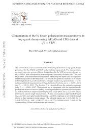 Mientras más completo el nombre, mejor será su resultado. Pdf Combination Of The W Boson Polarization Measurements In Top Quark Decays Using Atlas And Cms Data At Sqrt S 8 Tev