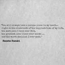 You have been chosen, and you must therefore use such strength and heart and wits as you have. You Will Always Have A Unique Ranata Suzuki Quotes Facebook